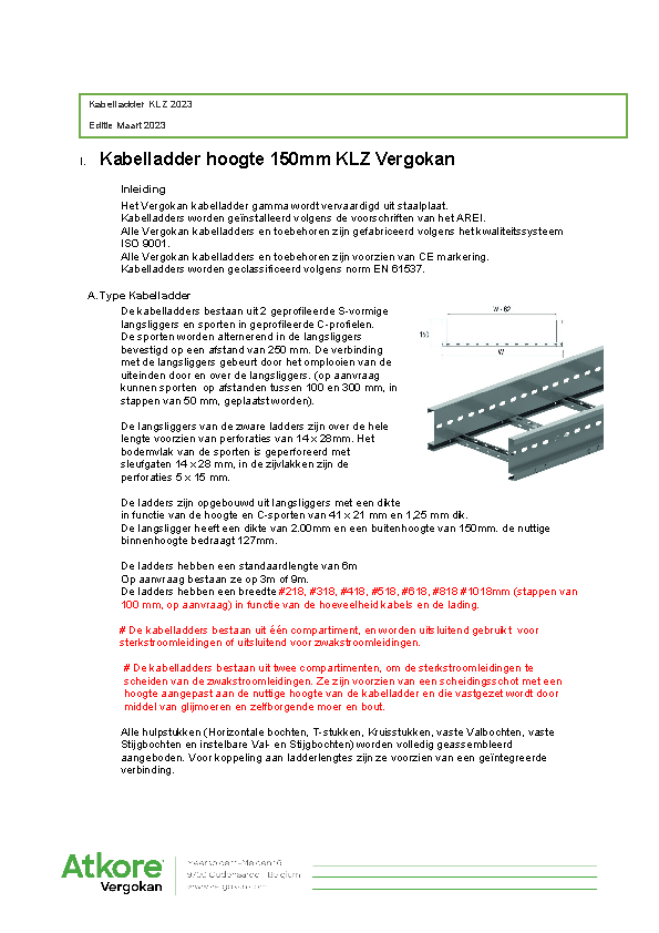 3.Lastenboek_KLZ150_Zware_Kabelladders_Vergokan_2023